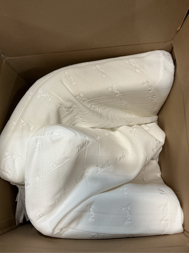 Condition photo showing As Is for babelio breathable crib mattress, dual-sided, memory foam, waterproof, removable and machine-washable cover, for toddler and baby 52" x 27.5" crib mattress cloud 1