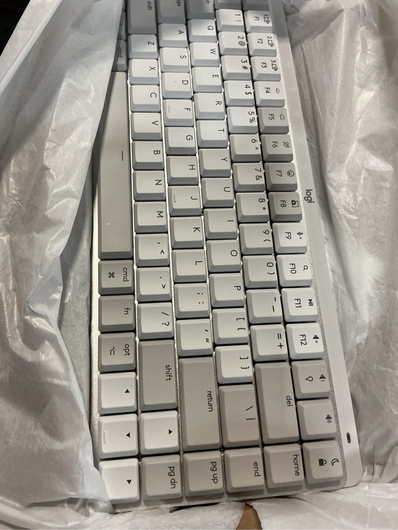 Condition photo showing Good Condition for logitech mx mechanical mini for mac wireless illuminated keyboard, low-profile performance switches, tactile quiet keys, backlit, bluetooth, usb-c, apple, ipad - pale grey keyboard pale grey