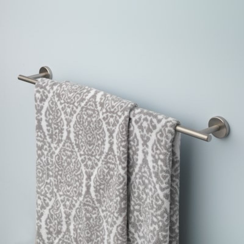 allen + roth harlow 24-in brushed nickel wall-mount single towel bar