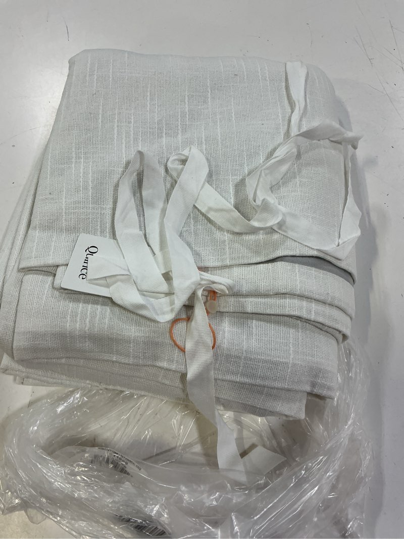 Condition photo showing Good Condition for cotton slub room darkening curtain, 48x84, white