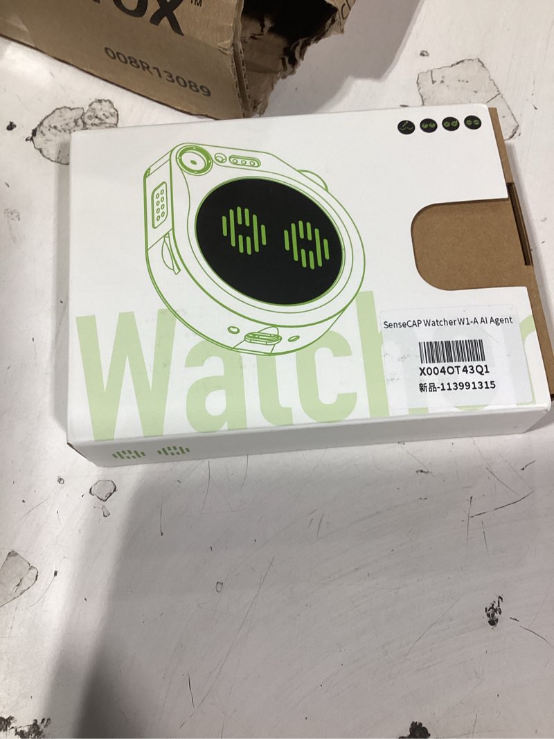 Condition photo showing Good Condition for sensecap watcher w1-a ai agent with clear enclosure, esp32s3 processor, microphone, camera, speaker,