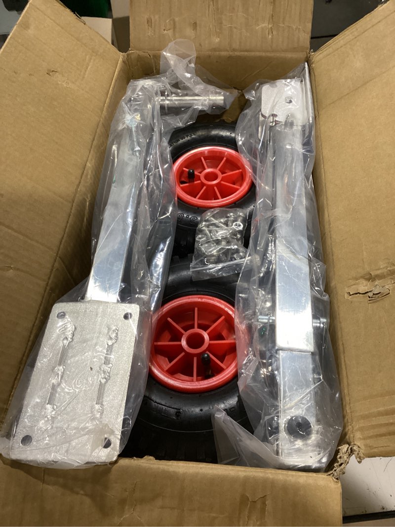 Condition photo showing New/Like New for boat launching wheels,stainless steel adjustable leg length & angle transom launching wheels with pneumatic tire for inflatable boat, aluminum boat