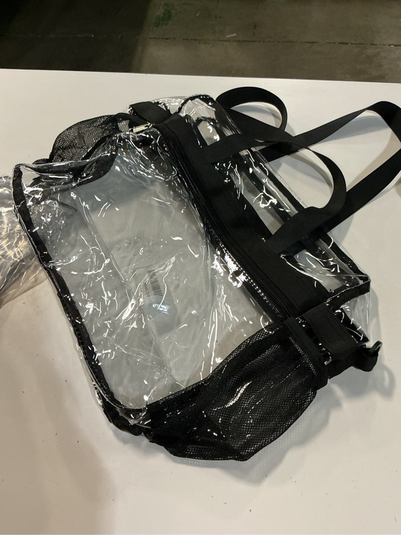 Condition photo showing Good Condition for paxiland clear bag for stadium events, 12x6x12 inches tote bag with detachable reinforced strap for sports concert and work regular front pocket black-1