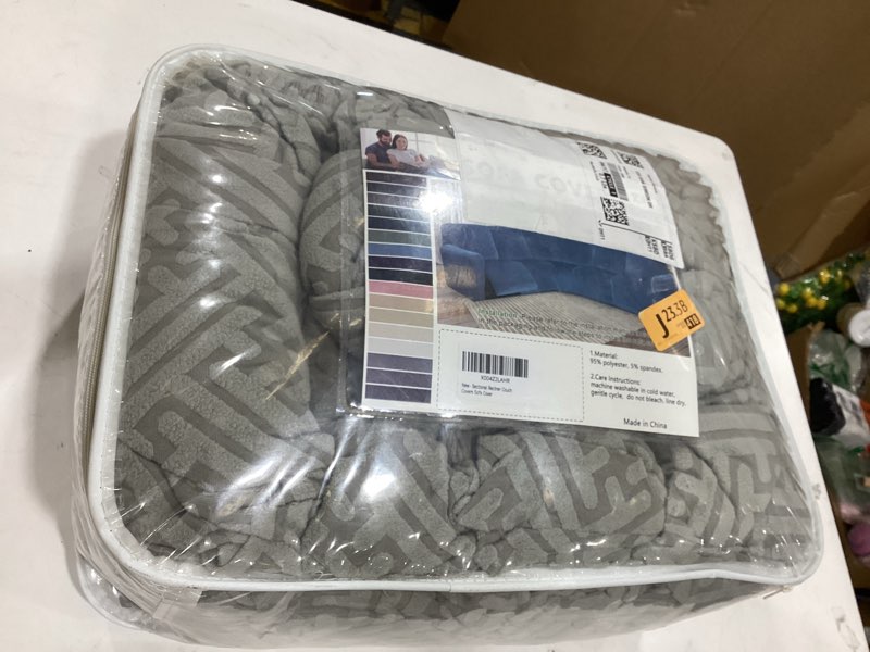 Condition photo showing New/Like New for 100% waterproof sectional recliner couch covers for reclining couch l shaped corner sectional sofa cover jacquard stretch l shape recliner slipcovers (5 seater 2 console cover, coffee) 5 seater 2 console cover coffee