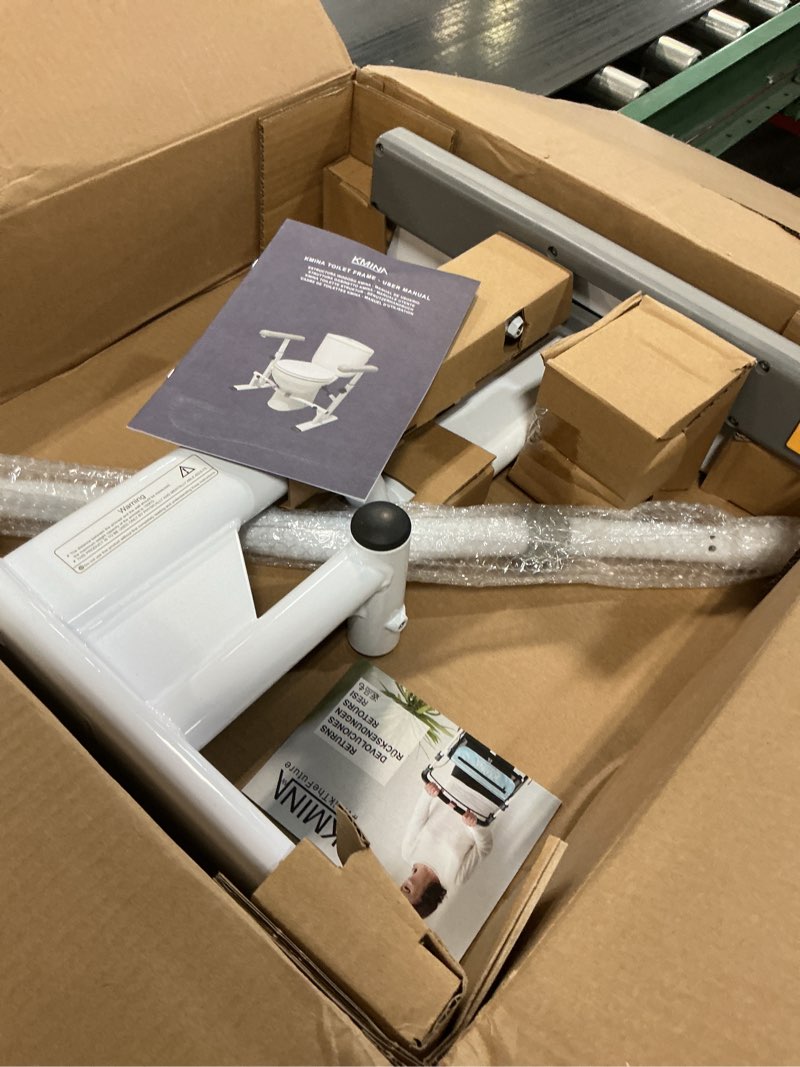 Condition photo showing Good Condition for KMINA Toilet Safety Rails for Seniors, Heavy Duty Frame with Handles, Adjustable Height and Width, Handicap Grab Bars