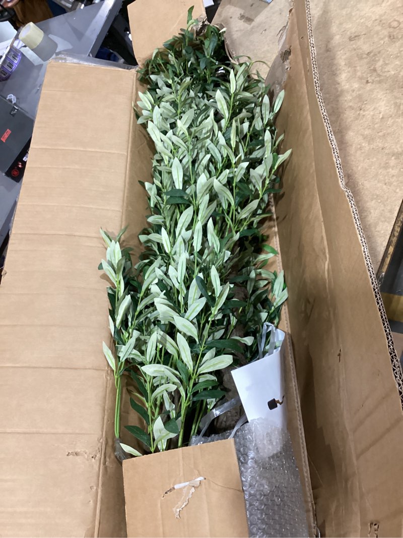 Condition photo showing New/Like New for faux olive tree 8ft, large realistic silk olive trees artificial indoor with natural wood trunk & lifelike fruits, fake olive tree for home office decor indoor 8 ft