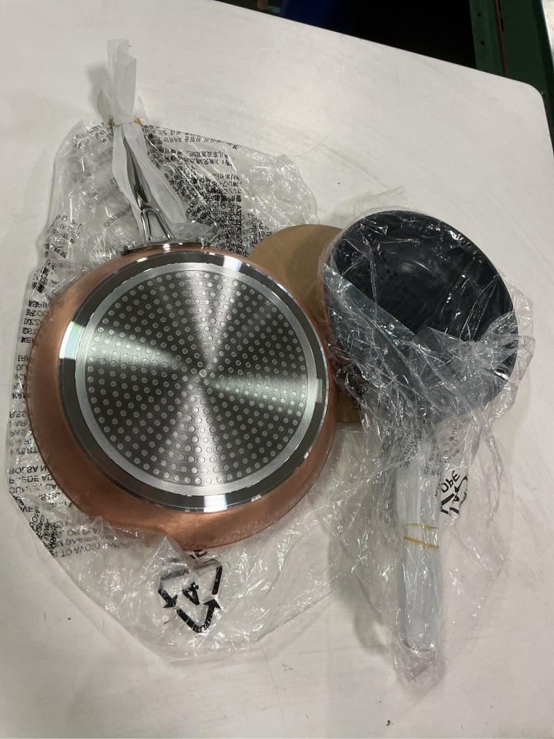 Condition photo showing New/Like New for Nuwave 2-Piece 8”, 10”, Forged Lightweight Frying Pan Set, G10 Healthy Duralon Blue Ceramic Ultra Non-Stick, Ergonomic Stay-Cool Handles, Induction-Ready & Works on All Cooktops