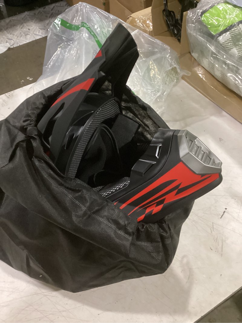 Condition photo showing Good Condition for sanqing youth kids motorcycle helmet dot approved-lightweight full face dirt bike helmet for atv off-road motocross four wheeler street riding boys girls, with gloves,goggles,face shield red medium