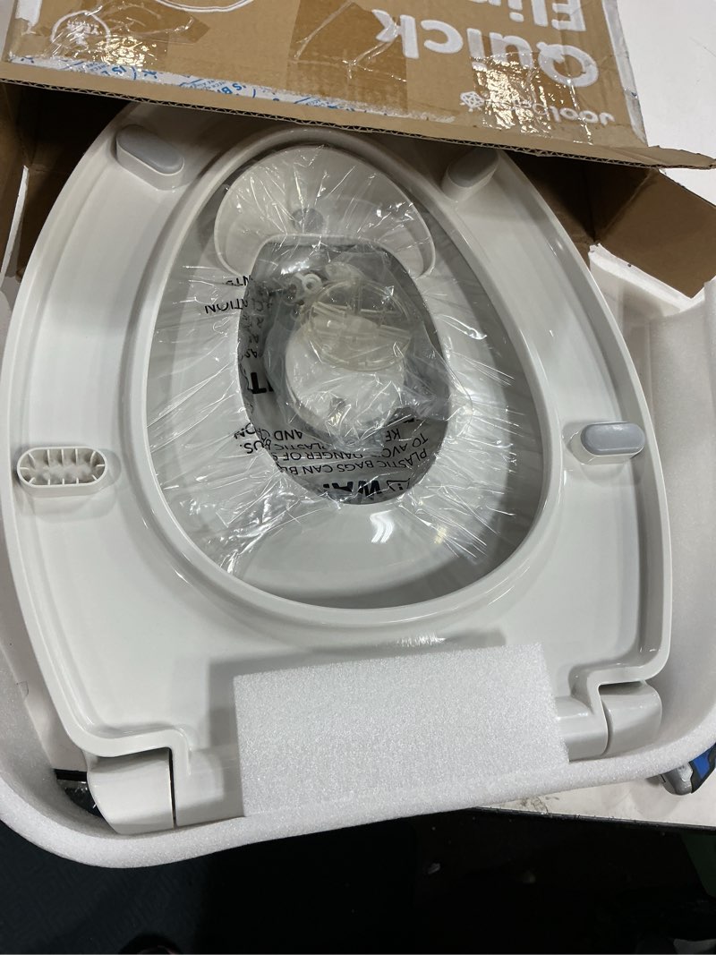 Condition photo showing Good Condition for jool baby quick flip toilet seat with built-in potty & splash guard for toddler training, slow close (elongated) oblong