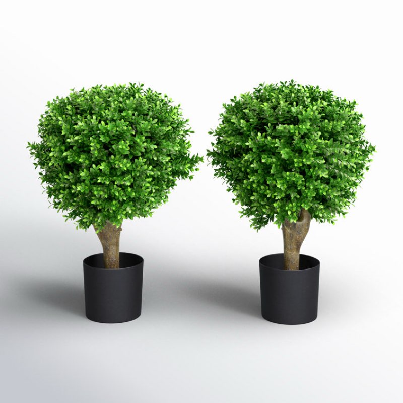 24” faux topiary in planter set of 2 