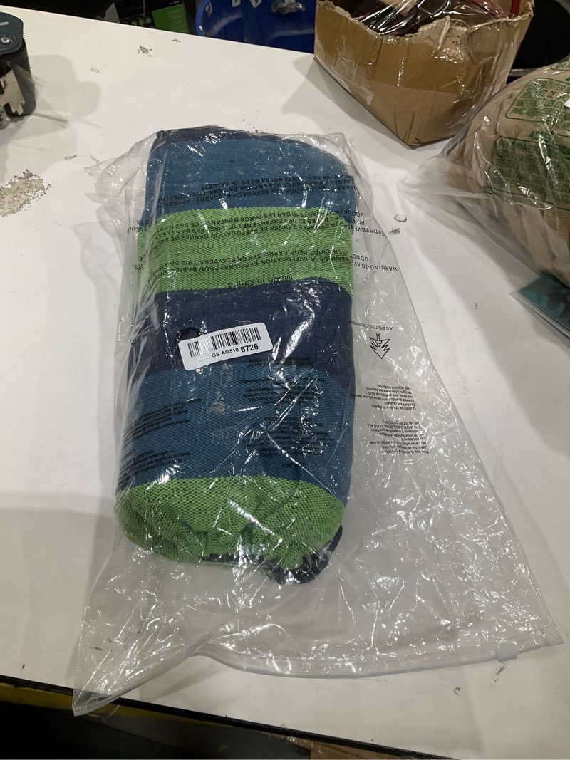Condition photo showing New/Like New for anyoo cotton hammock portable camping hammocks for hanging sturdy garden comfortable fabric hammock with tree straps up to 660lbs with travel bag for camping outdoor/indoor patio backyard green