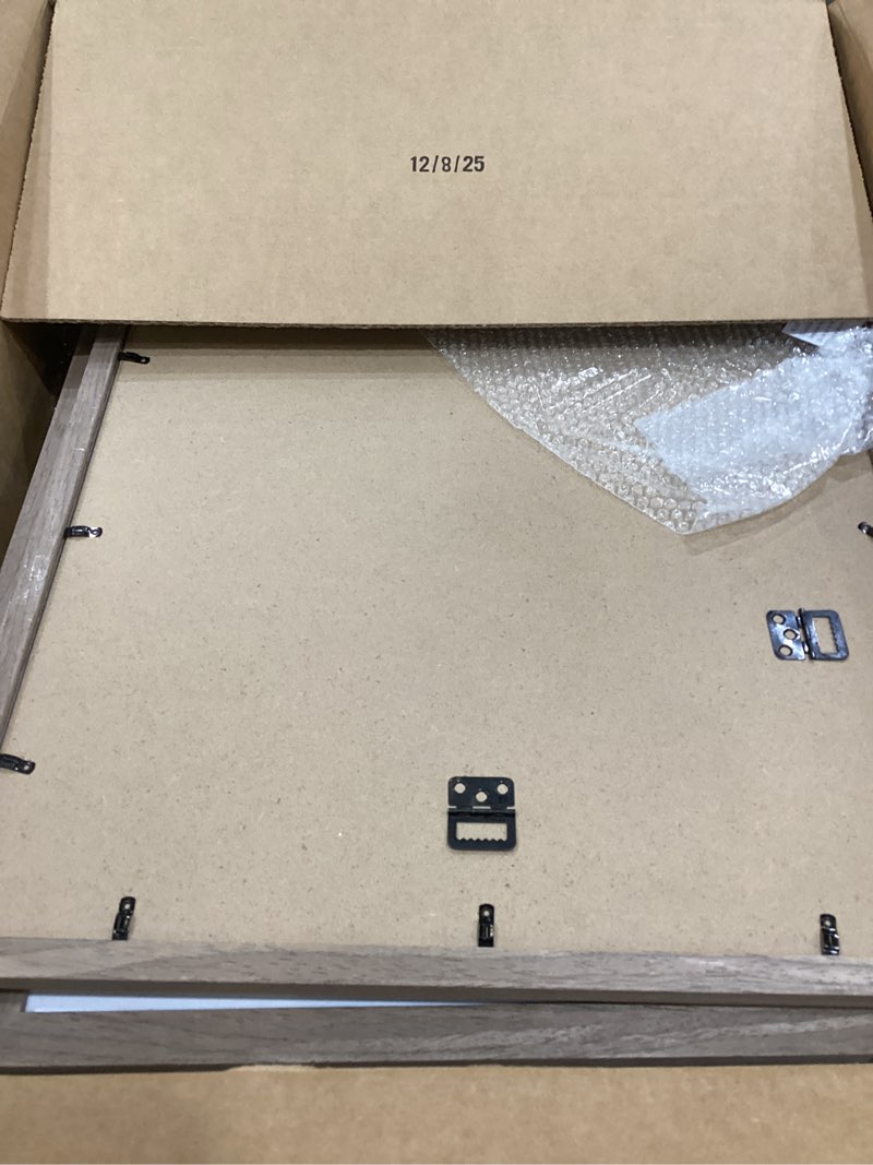 Condition photo showing As Is for 18x24 Frame Walnut 4 Pack, Brown Wood 18 x 24 Poster Frame, Display Pictures, Posters, Puzzles, Horizontal or Vertical Wall Hanging 4 Pack Walnut 18x24