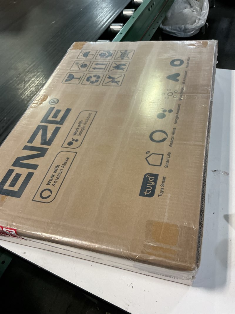 Condition photo showing New/Like New for enze smart heated towel rack, 8-bar wall-mounted electric towel warmer with shelf, wi-fi app control, adjustable temperature & 24h timer, low carbon steel, ipx5, plug-in/hardwired, white 15.75"x25.59" white