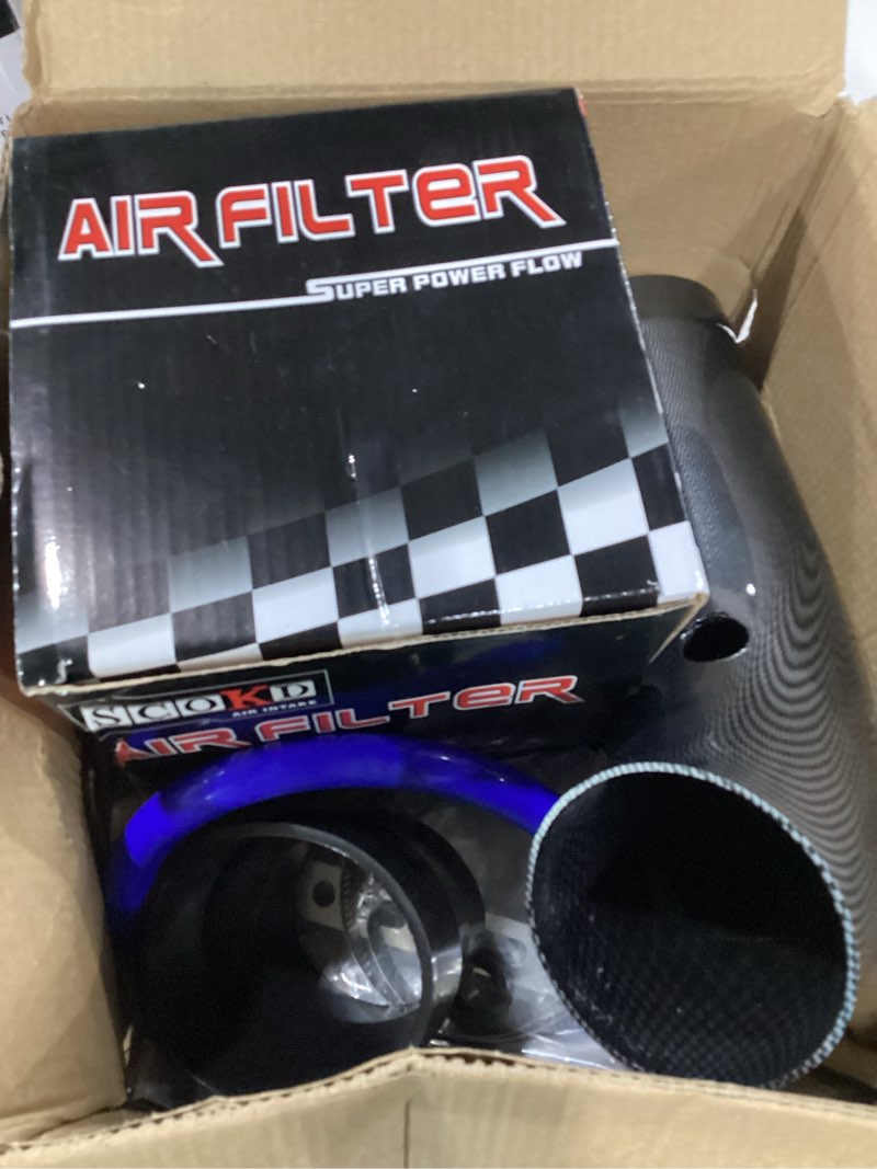 Condition photo showing Good Condition for 76mm cold air intake kit, aluminum black 3" | funnel-shaped, increases air velocity, fits motorcycles/atvs/mopeds, not for map/maf