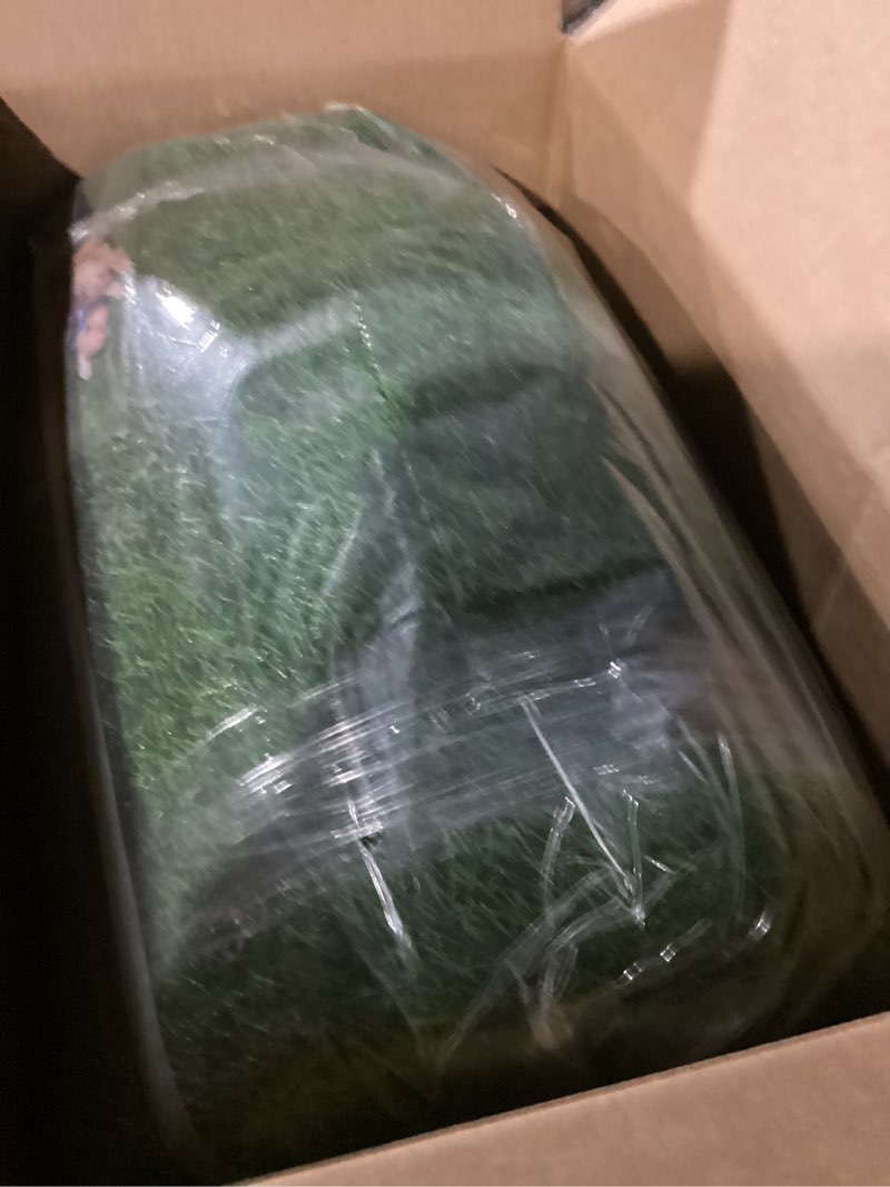 Condition photo showing Good Condition for Realistic Artificial Grass Mat Customized Sizes, 6ft x10ft Synthetic Fake Grass Mat for Dogs, Reusable Turf Outdoor Rug Patio Garden Balcony Landscape, Faux Grass Rug with Drainage Holes 6x10ft