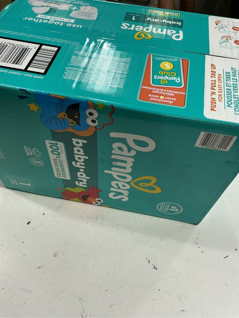 Condition photo showing New/Like New for (size:1)pampers diapers - baby dry - size 1, 120 count, absorbent disposable infant diaper (packaging may vary) size 1 120