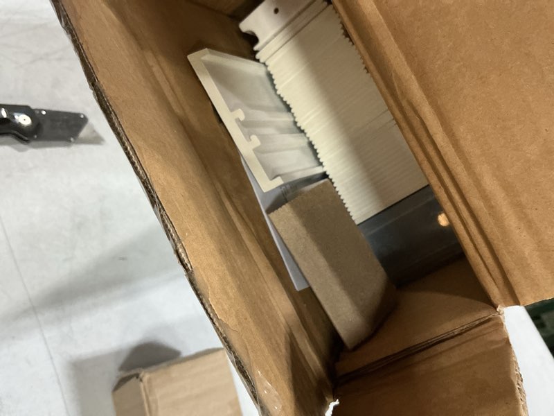 Condition photo showing Good Condition for lotus & windoware cordless faux wood blind, smooth, bright white, privacy slats, blinds for indoor windows, 34" wide x 72" long bright white 34"w x 72"h