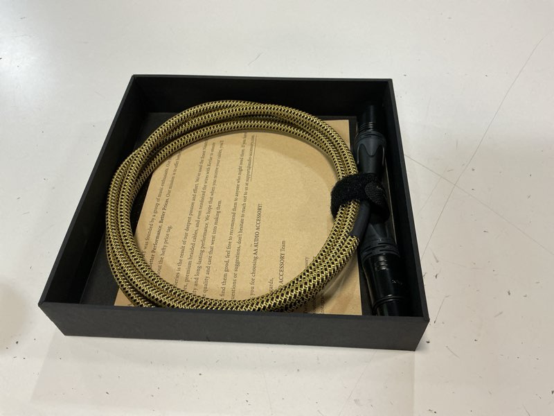 Condition photo showing New/Like New for aa audio accessory gold series star quad studio xlr cables 6.6ft, neutrik connectors, 19awg ofc, kevlar-reinforced nylon braided handmade microphone cable, 100% ofc braid and al-foil shielding