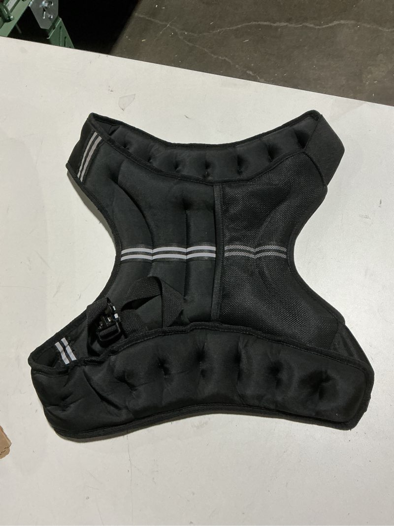 Condition photo showing As Is for ZELUS Weighted Vest, 6lb/8lb/12lb/16lb/20lb/25lb/30lb Weight Vest with Reflective Stripe for Workout, Strength Training, Running, Fitness, Muscle Building, Weight Loss, Weightlifting 25lb Black