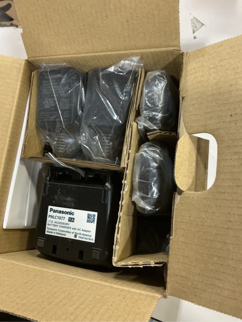 Condition photo showing Good Condition for Panasonic Cordless Phone with Answering Machine, Advanced Call Block, Bilingual Caller ID and Easy to Read High-Contrast Display, Expandable System with 2 Handsets - KX-TGD832M (Metallic Black)