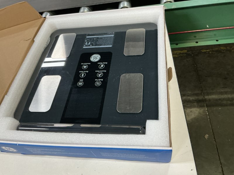 Condition photo showing As Is for ge smart scale for body weight: 8-electrode digital bathroom scale for weight fat bmi muscle mass full body composition analyzer 27 measurements bluetooth highly accurate weighing machine, 400 lbs
