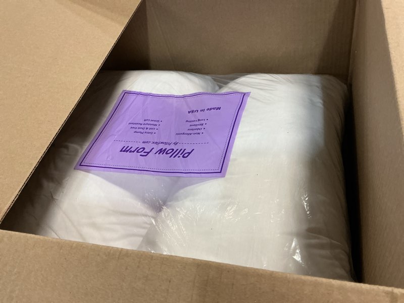 Condition photo showing As Is for Pillowflex Premium Polyester Pillow Insert – 16x26 - Rectangle Pillow Form, Machine Washable, Soft Sham Supports, Decorative Form for Covers and Throw Pillows, Hypoallergenic - Made in USA - 2 Pack 2 16 x 26 Set of 2
