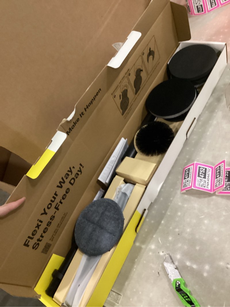 Condition photo showing Good Condition for hoto flexi™ cordless electric spin scrubber, adjustable angle, extendable handle, smart display, ipx7 waterproof, powerful cleaning scrubber with 8 replaceable brush heads, for bathtub, bathroom, tile