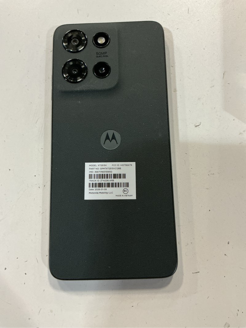 Condition photo showing As Is for moto g - 2025 | unlocked | made for us 4/128gb | 50mp camera | forest gray moto g forest gray 128gb.  *** working condition verified. no network or connectivity tests were performed. bidder be advised***