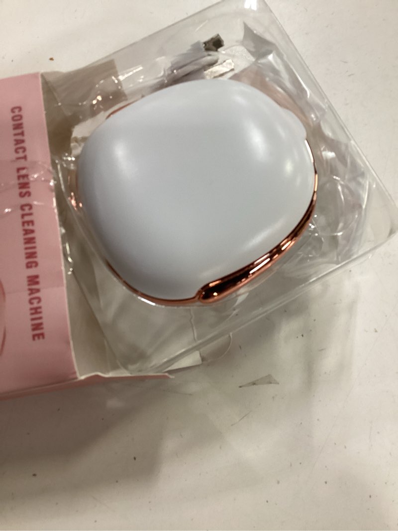 Condition photo showing Good Condition for contact lens cleaner, portable ultrasonic contact lens cleaning machine with usb charger and solution soak case kit for soft lens, colored contact lens, hard lens, rgp lens and ok lens (white) e-white