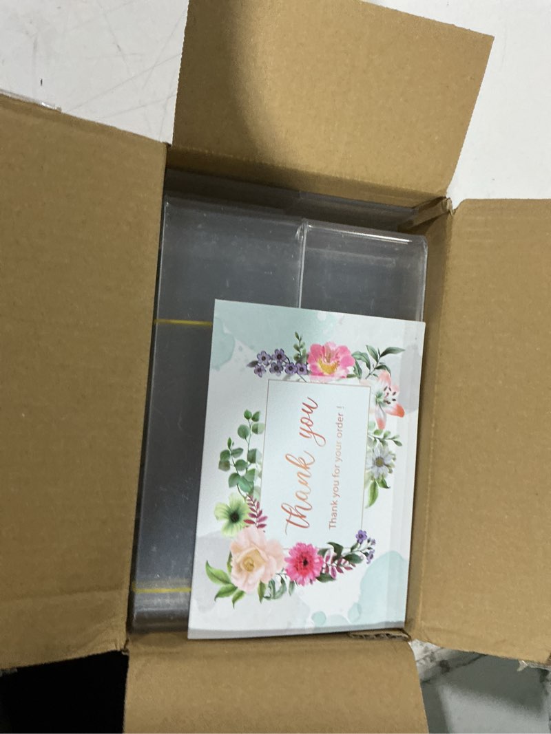Condition photo showing Good Condition for aheroi display risers, 16 pcs 4 set(7”l~8”l~9”l) acrylic riser display shelf, clear risers display stands, rectangular acrylic risers for decor display, cupcake candy shoe showcase stands 16pcs-clear-rectangle