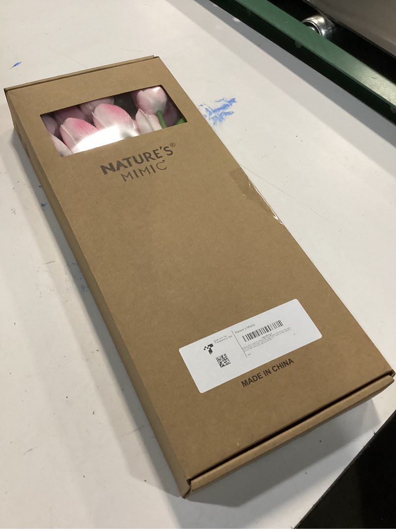 Condition photo showing New/Like New for 20pcs Pink Faux Tulips Flowers Fake Flowers Bouquets 13.5" Mother's Day Easter Valentine’S Day Gifts in Home Kitchen Wedding Dining Table Decorations Aesthetic No Odor B-Pink