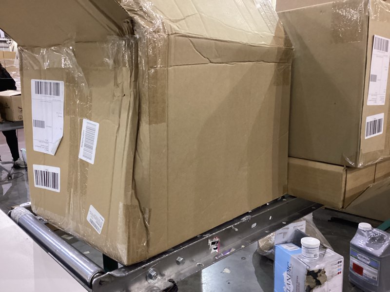 Condition photo showing As Is for Riverbrook Home Zippered Cushion Cover Pillow with Removable Feather Filler, Sperry Ivory - Grey, 20 x 20-Inch 20" x 20" (Pack of 1) Sperry Ivory - Grey