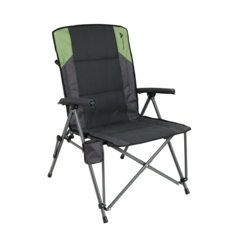 ozark trail high back hard arm camping chair, adult, gray