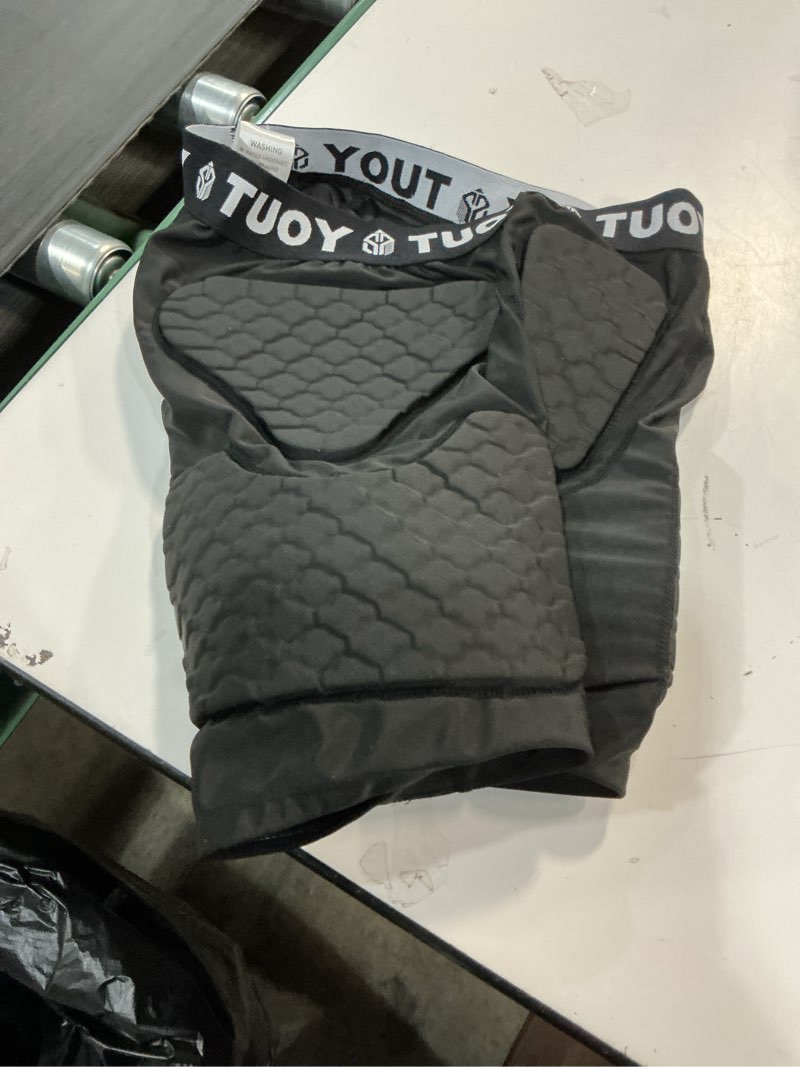 Condition photo showing Good Condition for Youth Football Girdle Padded Compression Short with Pads Hip Protector Pants Boys Protective for Snowboard Baseball Medium Black