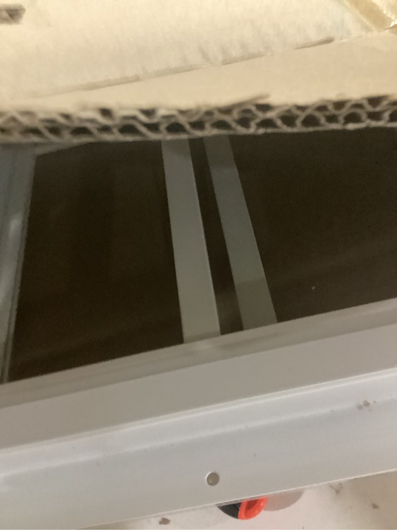 Condition photo showing Good Condition for calyx interiors 1” cordless vinyl mini blinds, white, 33.5" w x 60" h, 04mv2334600