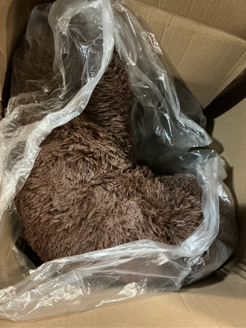 Condition photo showing Good Condition for bedsure calming dog beds large sized dog - 36in donut washable large pet bed,anti-slip ?removable cover,420gsm round anti-anxiety fluffy plush faux fur bed, fits up to 80 lbs pets,plus version l(36x36x8) chestnut brown