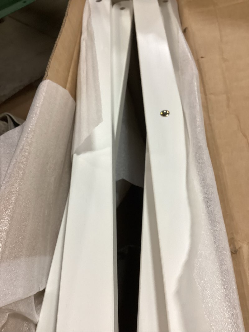 Condition photo showing Good Condition for Fully Assembled 2 Pack Luggage Rack with Fabric Storage Shelf, 26.77" Bamboo Folding Luggage Rack for Guest Room, Luggage Stand Holder, Thickened Suitcase Stand Holds up to 165 Lbs, White White -2pack