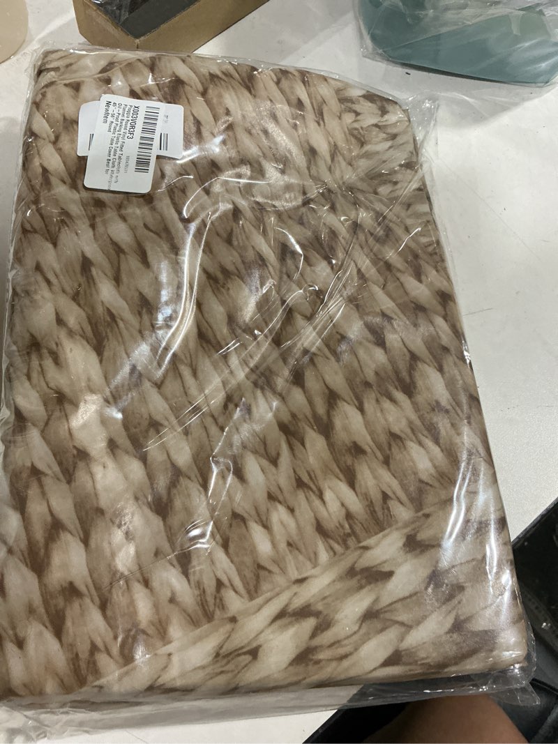 Condition photo showing Good Condition for pioggia round vinyl fitted tablecloth with flannel backing elastic table cloth waterproof oil-proof plastic table cover best for 45"-56" round weave style 56" (round)