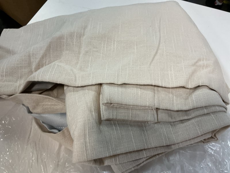Condition photo showing Good Condition for cotton slub room darkening curtain, 48x96, natural