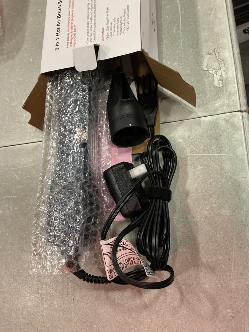Condition photo showing Good Condition for aima beauty blow dryer brush set - 4-in-1 round brush blow dryer adds shine, smooth, curl & volume for short to medium hair, interchangeable 1” & 1.25” round barrel, ionic frizz control, prussian blue 1" & 1.25" round barrel prussian blue