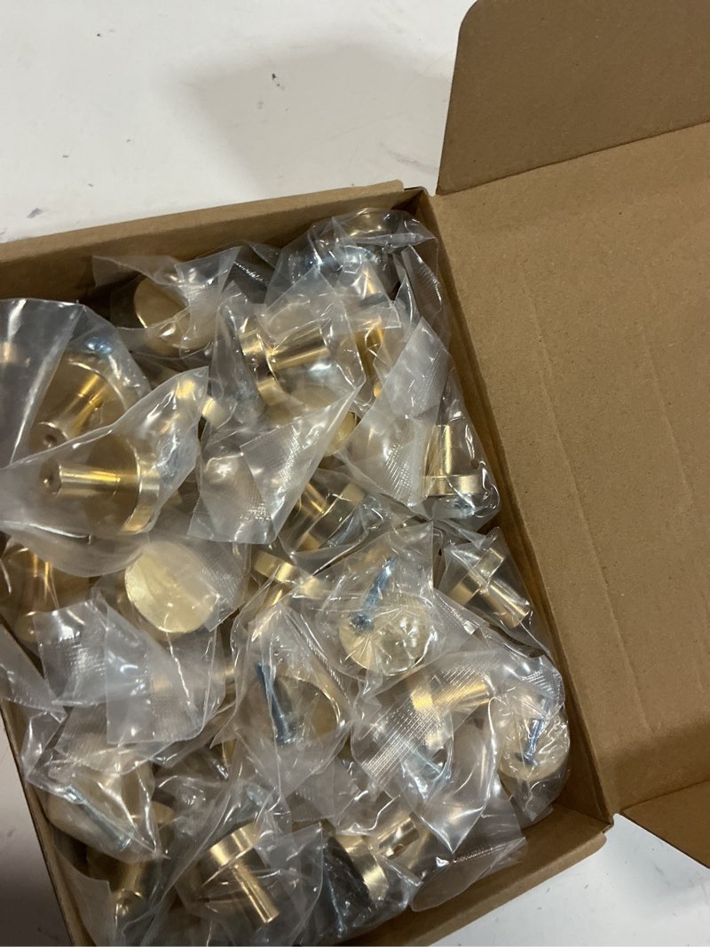 Condition photo showing Good Condition for therwen 50 pcs cabinet knobs brass round drawer pulls closet door knobs mushroom dresser solid hardware with screws for kitchen cupboard bedroom(gold) 1.18 inch classic gold
