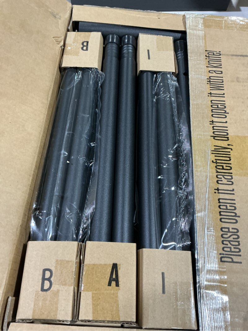 Condition photo showing New/Like New for Double Rods Clothes Rack, Rolling Clothing Rack for Hanging Clothes Portable Wardrobe Rack, Metal Garment Rack Sturdy Coat Rack for Bedroom Laundry Living Room, Black Black Double Rod