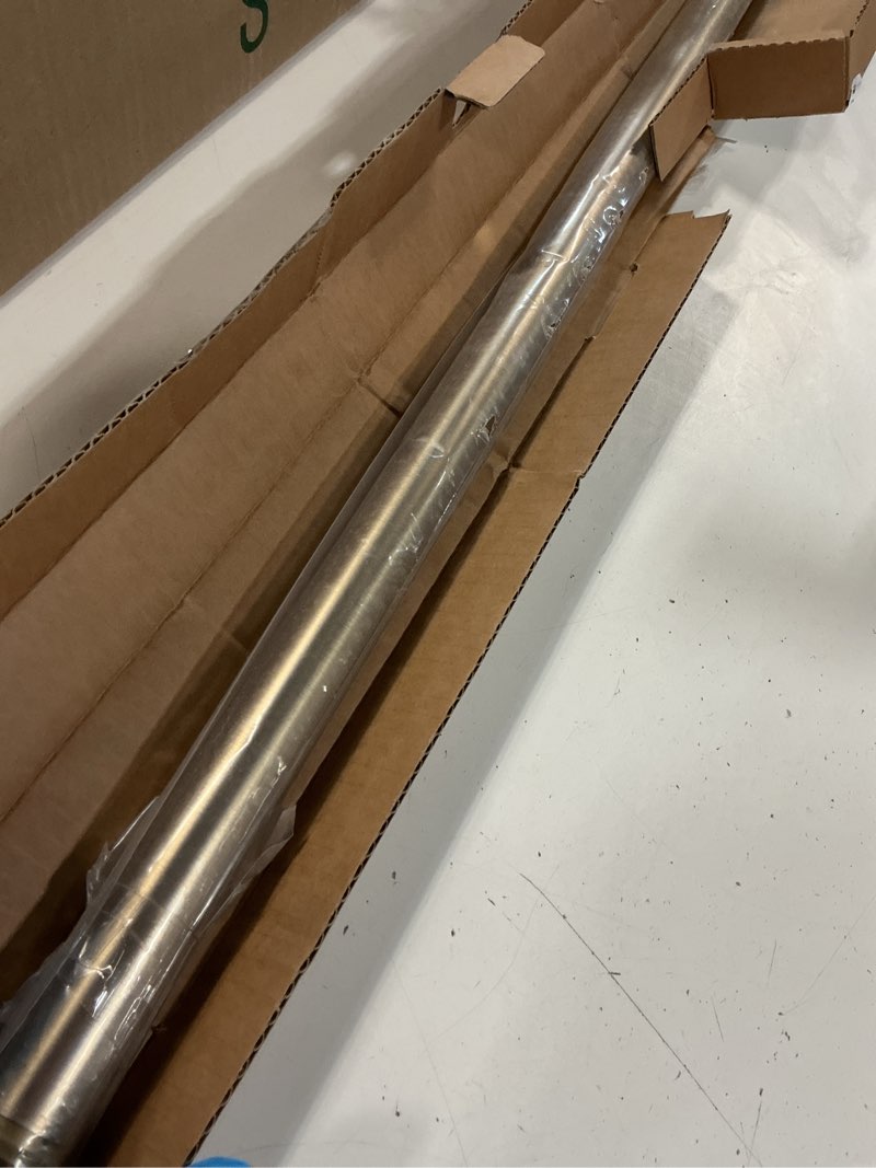 Condition photo showing As Is for ivilon drapery window curtain rod - end cap style design 1 inch pole. 48 to 86 inch color warm gold 48 to 86 in.