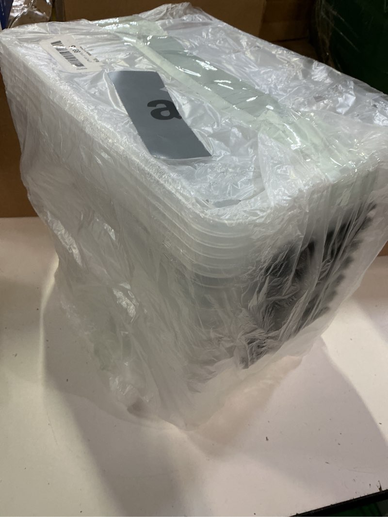 Condition photo showing Good Condition for wyt clear storage latch bins, 6-pack storage organizer box with handle and lids, 5-litre