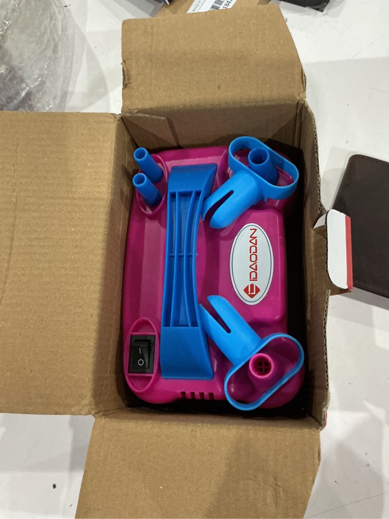 Condition photo showing As Is for idaodan electric balloon pump, portable electric balloon blower machine balloon air pump dual nozzle rose red 110v 600w balloon inflator for party decorations red blue