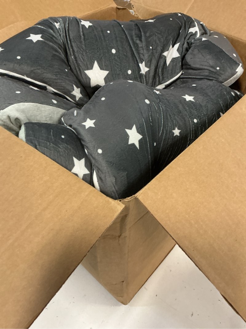 Condition photo showing Good Condition for portable toddler travel bed – foldable floor bed for toddlers 3-6 with 3.54" soft foam, 2-in-1 travel crib & storage box, washable cover, grey | easy care star-gray