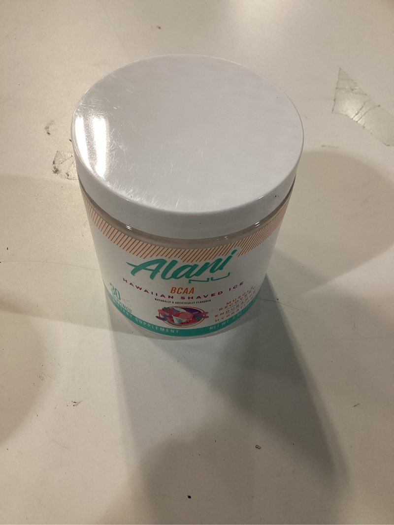 Condition photo showing New/Like New for ( best by 10/2027 ) Alani Nu BCAA Hawaiian Shaved ICE | Branch Chain Essential Amino Acids | 2:1:1 Formula | Supplement Powder | Muscle Recovery Vitamins for Post-Workout | 30 Servings