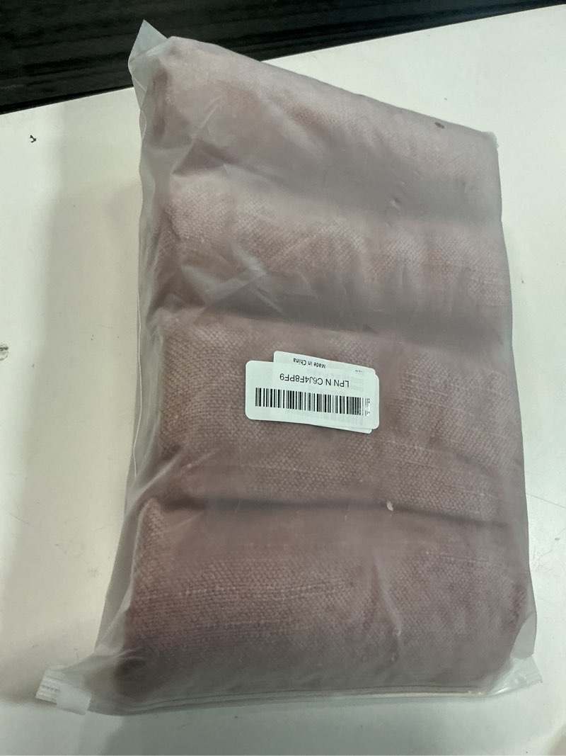 Condition photo showing New/Like New for set of 4 soft textured decorative throw pillow covers 22x22 inch cozy farmhouse cushion cover square accent pillow cases for bed couch sofa living room, plum pink plum pink 22" x 22" (pack of 4)