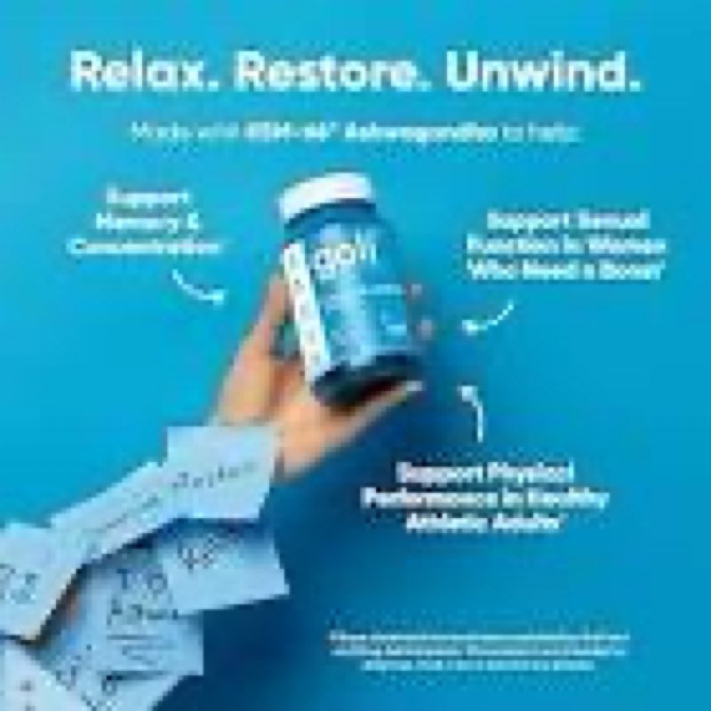 (EXP:01/2028) Goli Ashwagandha & Vitamin D Gummy 120 Count - Relax. Restore. Unwind. (Mixed Berry, KSM-66, Vegan, Pack Of 2