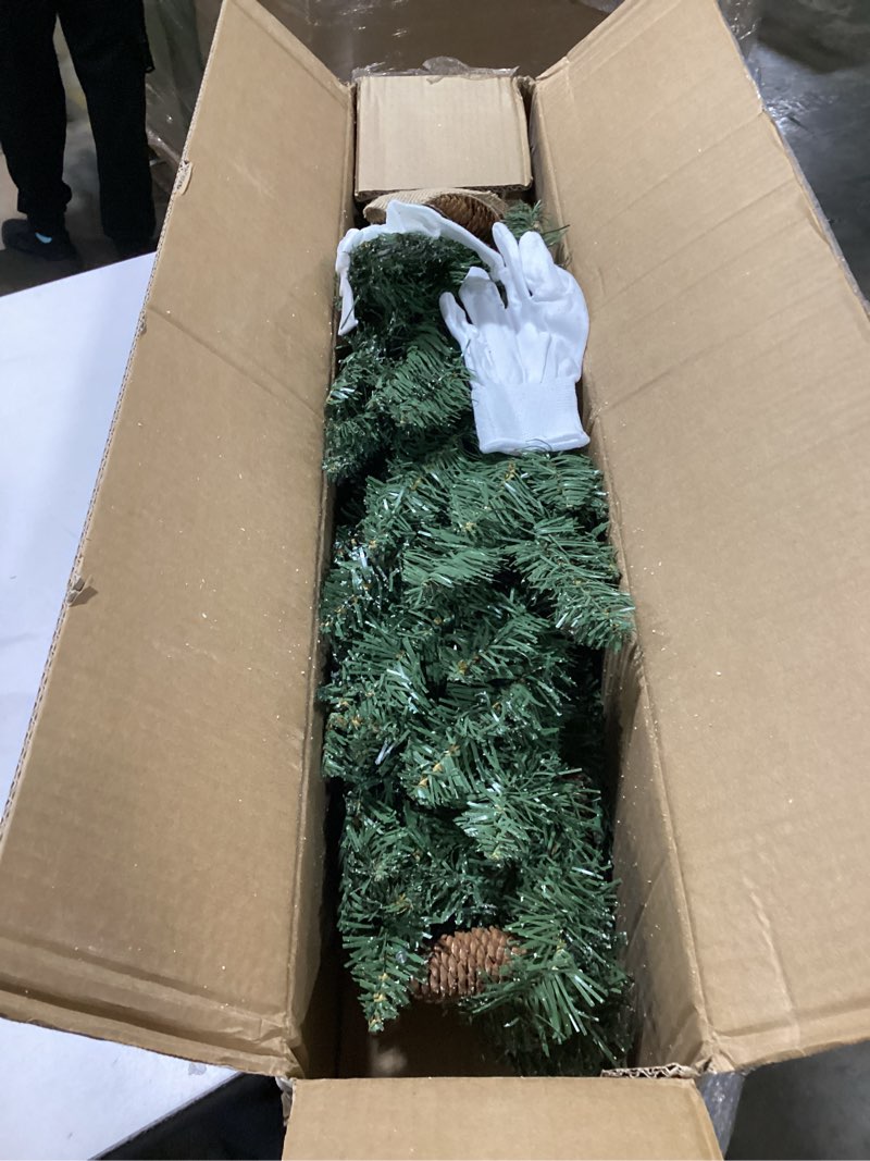 Condition photo showing As Is for 3FT Mini Christmas Tree,Tabletop Christmas Tree with Cloth Bag Base and Colorful LED Light, Snow Flocked Artificial Tree Christmas Decorative for Outdoor & Indoor 21.65"D x 21.65"W x 36"H